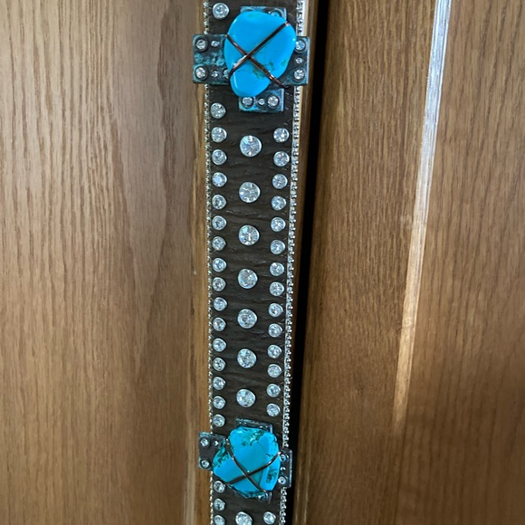 NOCONA Crystal studded turquoise  copperwire wrapped embellishments Size XL - Picture 3 of 16